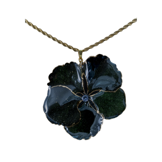 Black Hydrangea Necklace